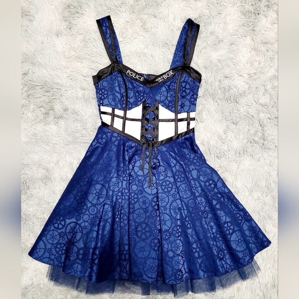 Blue Limited Edition Doctor Who TARDIS Dress, Medium NWT - Picture 4 of 10